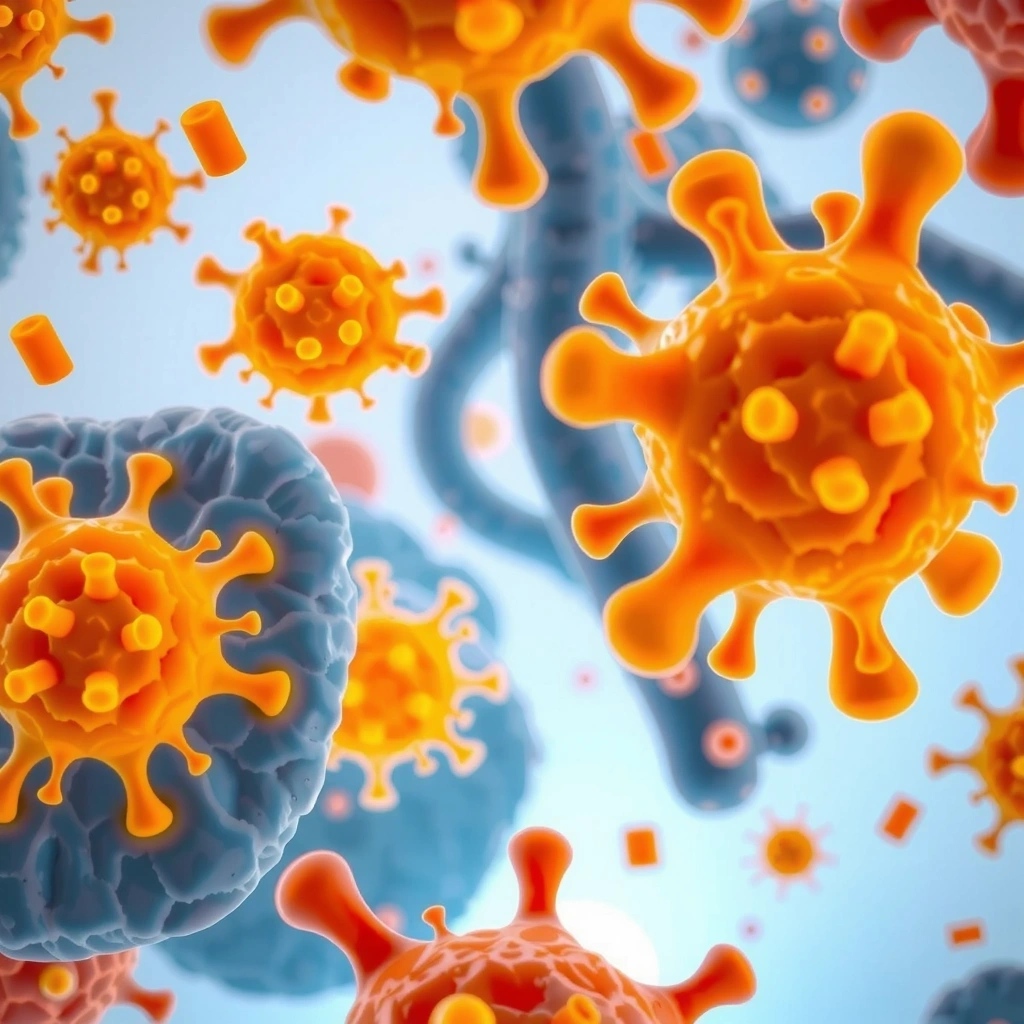 Microscopic view of beneficial probiotic bacteria