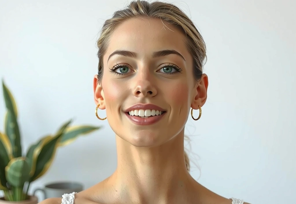 Woman smiling with radiant eyes after using eye care products