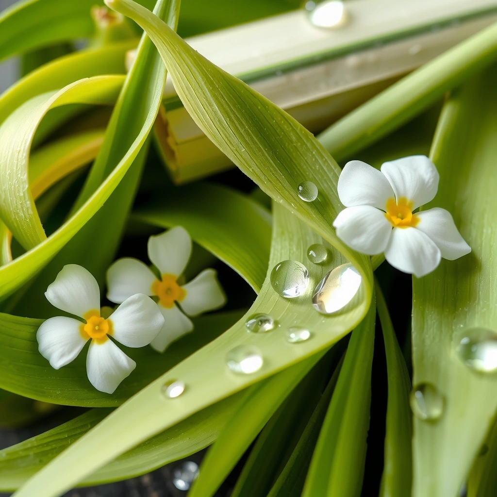 A serene wellness scene with natural ingredients and fresh plants, symbolizing natural vitality and well-being.